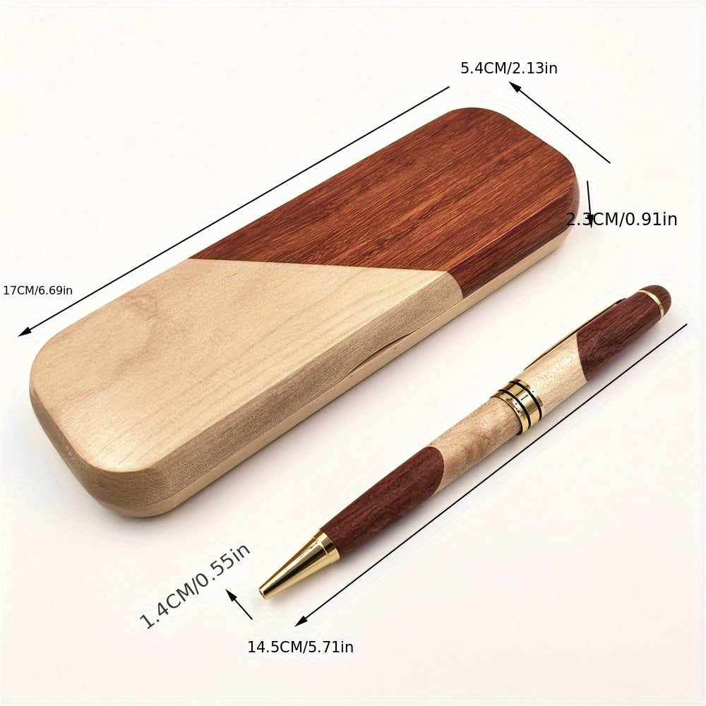 Premium Wooden Pen Box with Luxury Ballpoint Pen – Elegant and Professional