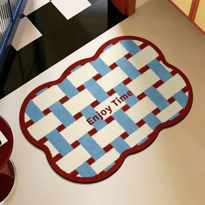 Bath Mats for Bathroom Non Slip Cotton with Quick Dry Plush Tufted Scalloped Edge Sets