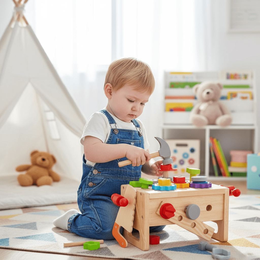 Wooden Kids' Toolbox – Creative Toolbox for Play and Motor Skill Development from 6 Months
