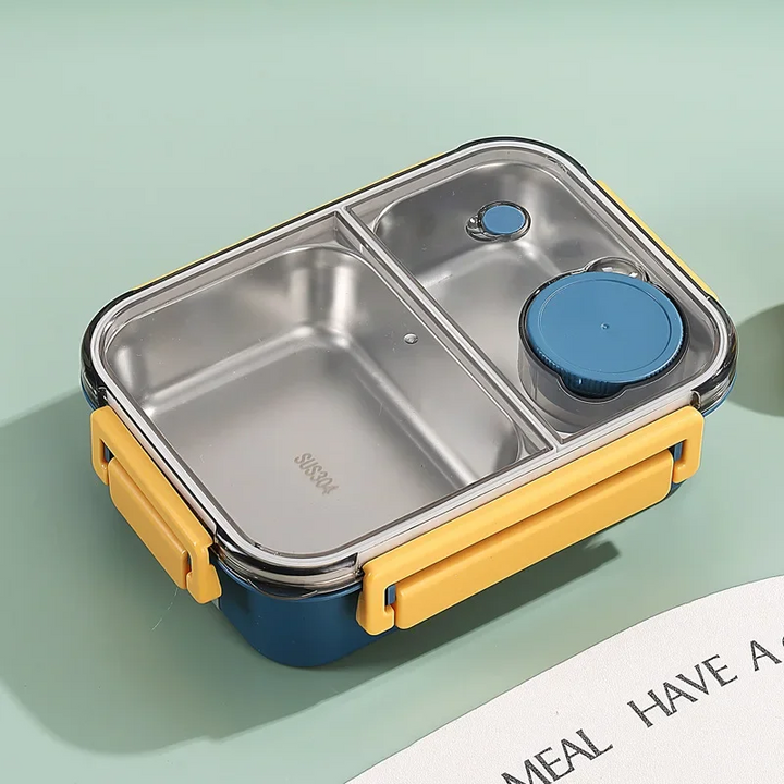 Bento Lunch Box with Stainless Steel Compartments Leak Proof and Portable