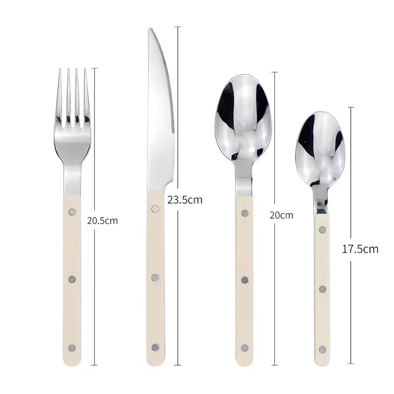 Set of 24 Stainless Steel Cutlery Pieces with Engraved Design – BistroLine