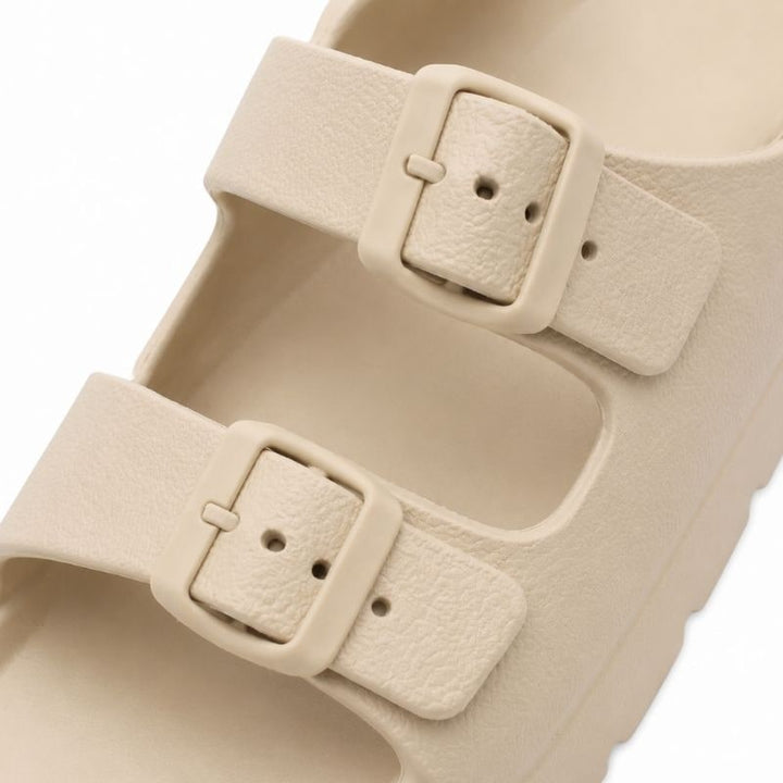 Black Platform Orthopedic Slide Sandals with Cushioned Eva Foam and Adjustable Buckles