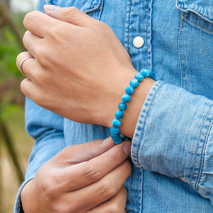 Ocean Crystal | Natural Ocean Blue Apatite Stone Bracelet