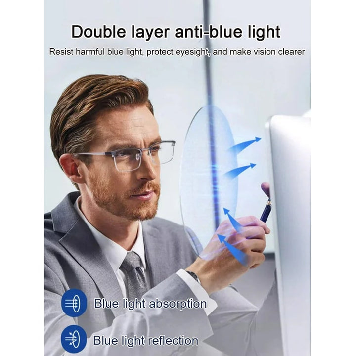 Blue Light Reading Glasses with Lightweight Flexible Temples and Anti-Fatigue Lenses