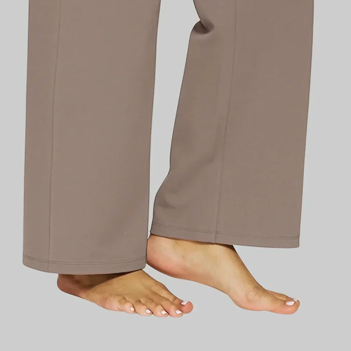 Women's Stretch Pants with High Waist, Soft, Breathable, Straight Cut