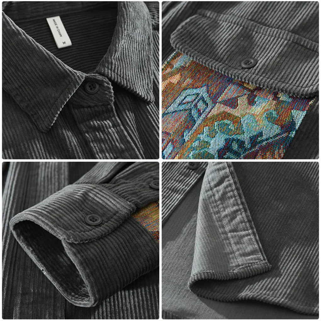 Men's Vintage Long Sleeved Shirt  Classic Style with Timeless Appeal