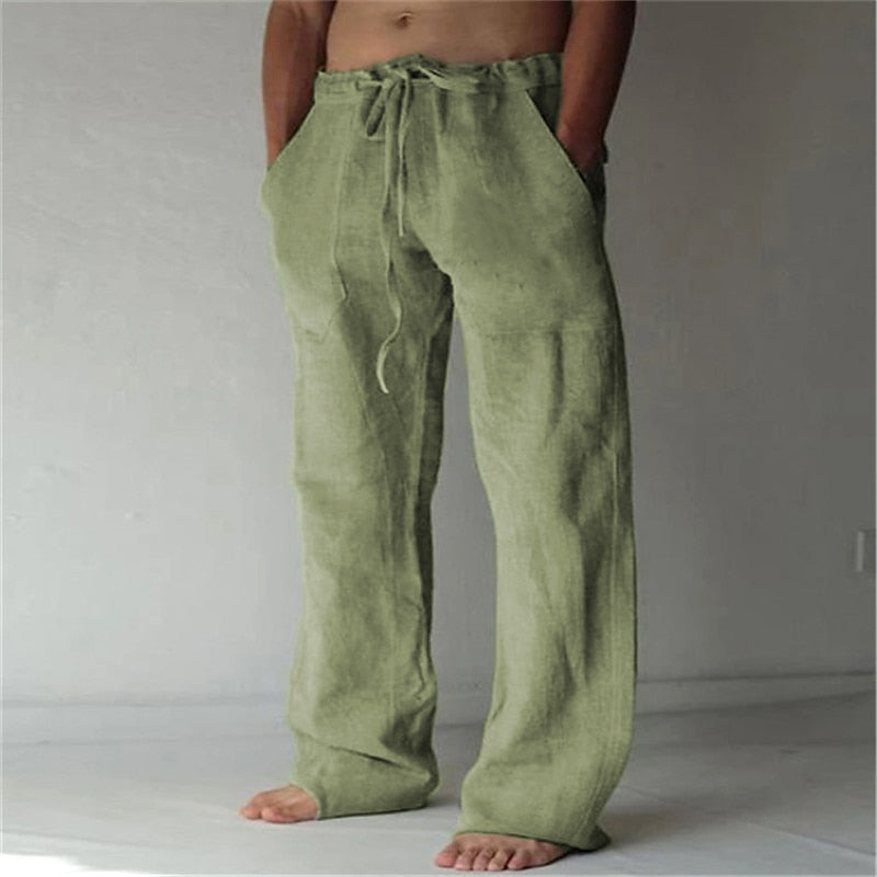 Casual Men's Wide-Cut Linen Pants for Summer – Elias