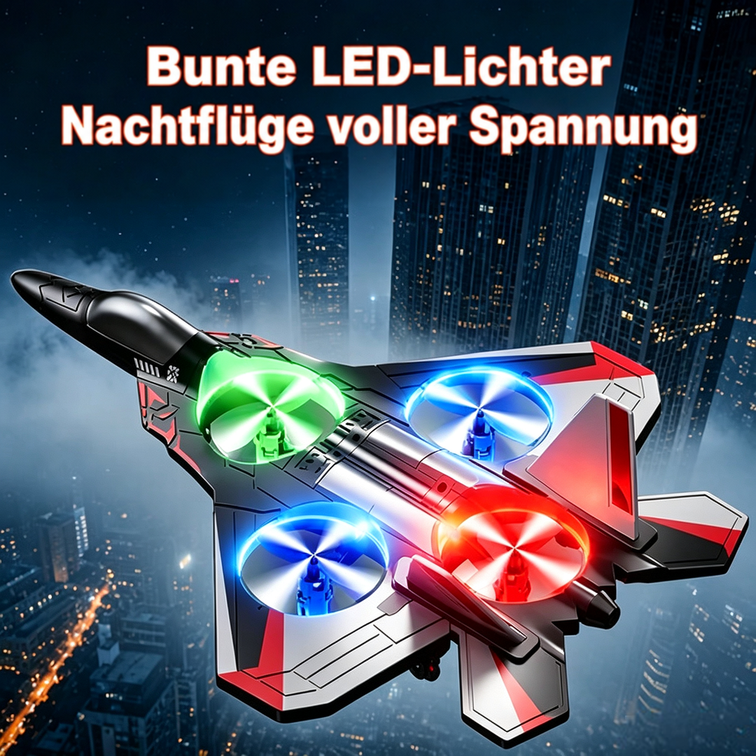 RC Fighter Plane Toy with 360° Stunt Flips and LED Lights, Shockproof