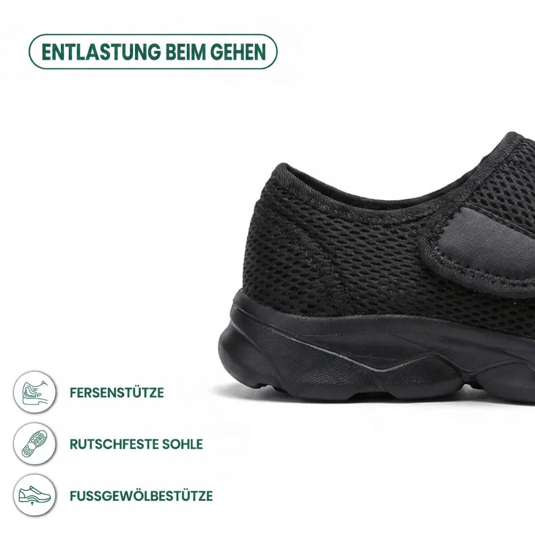 Comfortable Orthopedic Walking Shoes with Hook-and-Loop Strap for Wide or Swollen Feet