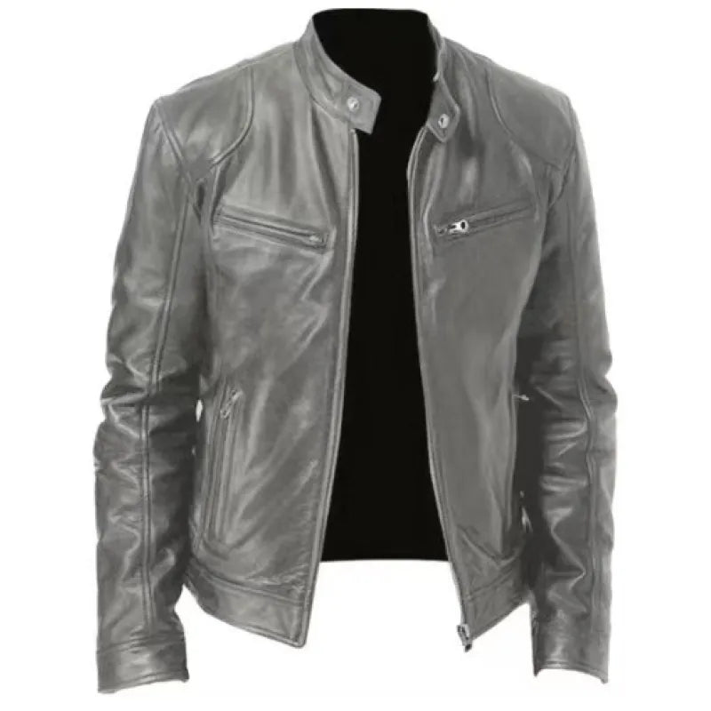 Joren™ | Timeless Leather Jacket with Zip