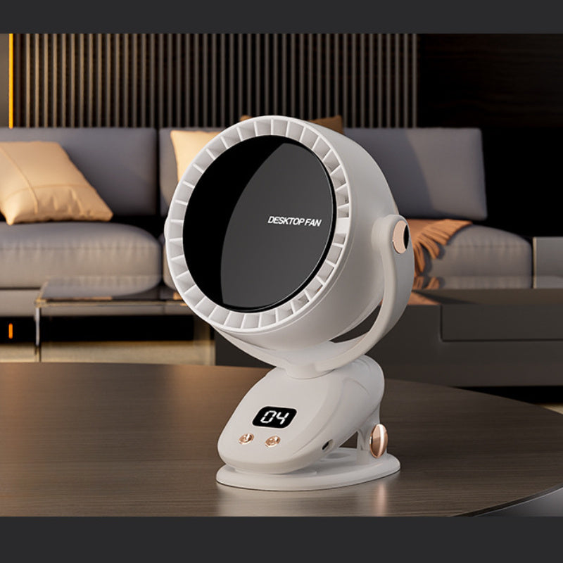 Bladeless Portable Fan with Digital Display – Quiet and Rechargeable for Indoor and Outdoor Use