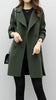 Wool Blend Double-Breasted Long Trench Coat