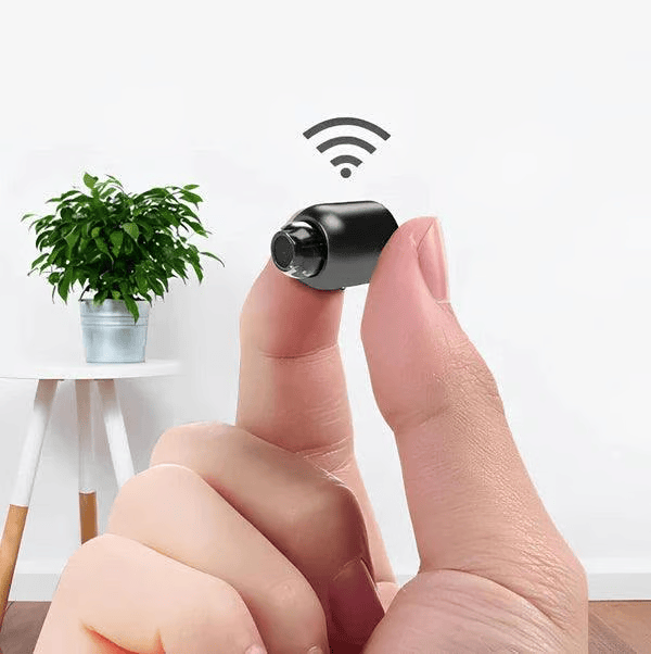 Mini 1080P HD WiFi security camera – records video and audio.