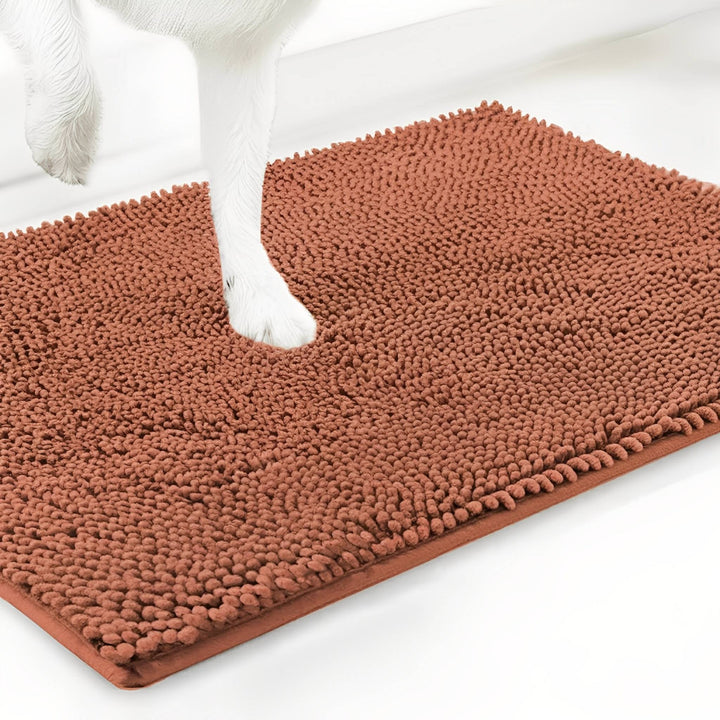 Absorbent non-slip dog door mat for muddy paws