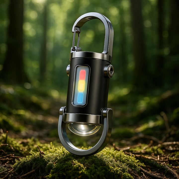 Compact Edc Flashlight with Usb-C Rechargeable Mini LED Keychain and Multi-Color Strobe