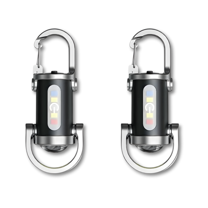 Compact Edc Flashlight with Usb-C Rechargeable Mini LED Keychain and Multi-Color Strobe