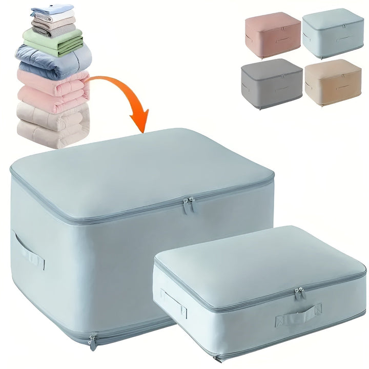 Compression Storage Bag with Zip Lock and Collapsible Design for Clothes and Bedding