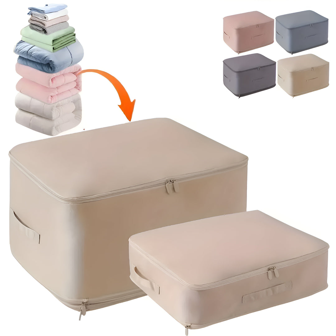 Compression Storage Bag with Zip Lock and Collapsible Design for Clothes and Bedding