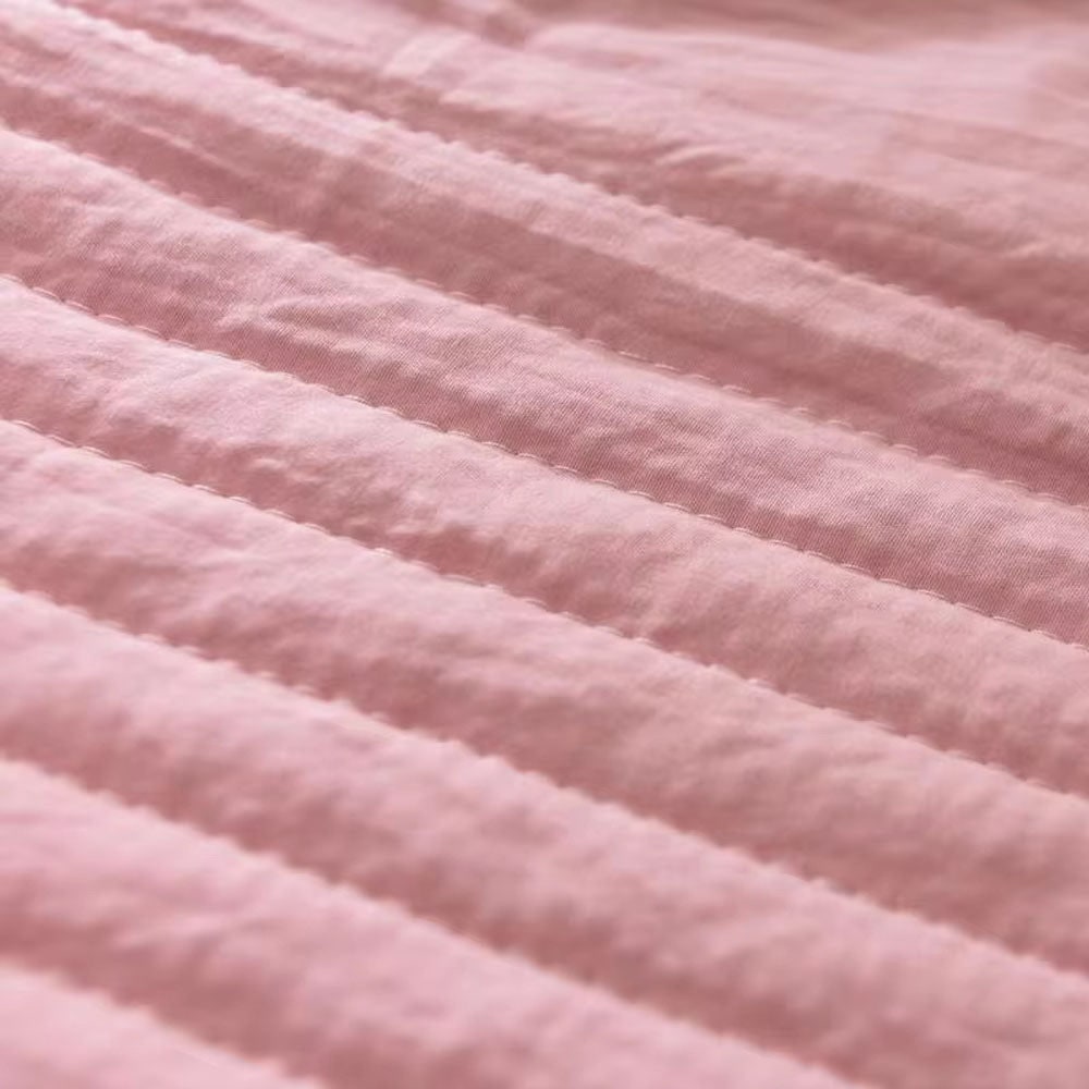 Cooling Blanket with Channel Quilted Design and Contrast Trim for Hot Sleepers