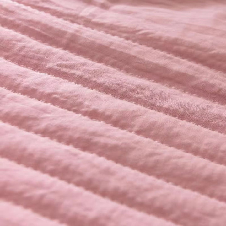 Cooling Blanket with Channel Quilted Design and Contrast Trim for Hot Sleepers