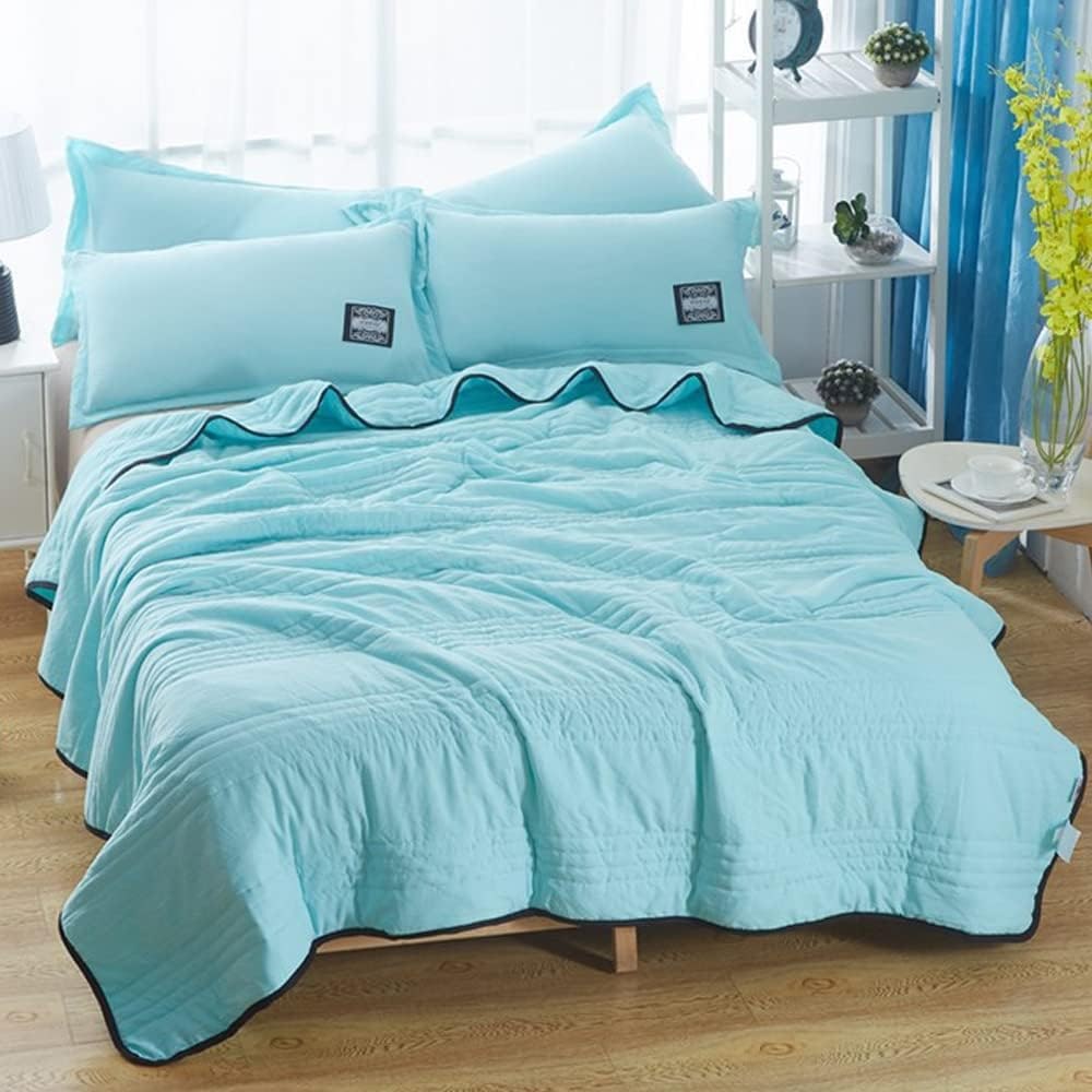 Cooling Blanket with Channel Quilted Design and Contrast Trim for Hot Sleepers