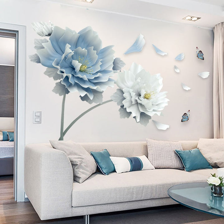 Custom Floral Wall Decal Stickers with Peel and Stick Peony Flower Design And Wallpaper