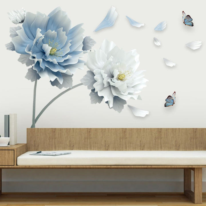 Custom Floral Wall Decal Stickers with Peel and Stick Peony Flower Design And Wallpaper