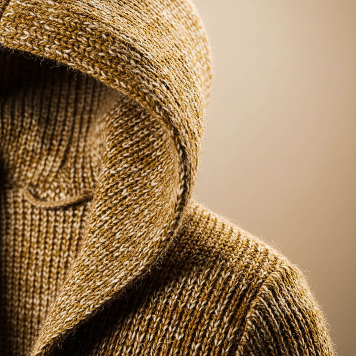Men's Knitted Hooded Cardigan – Chunky Knit Duffle Cardigan