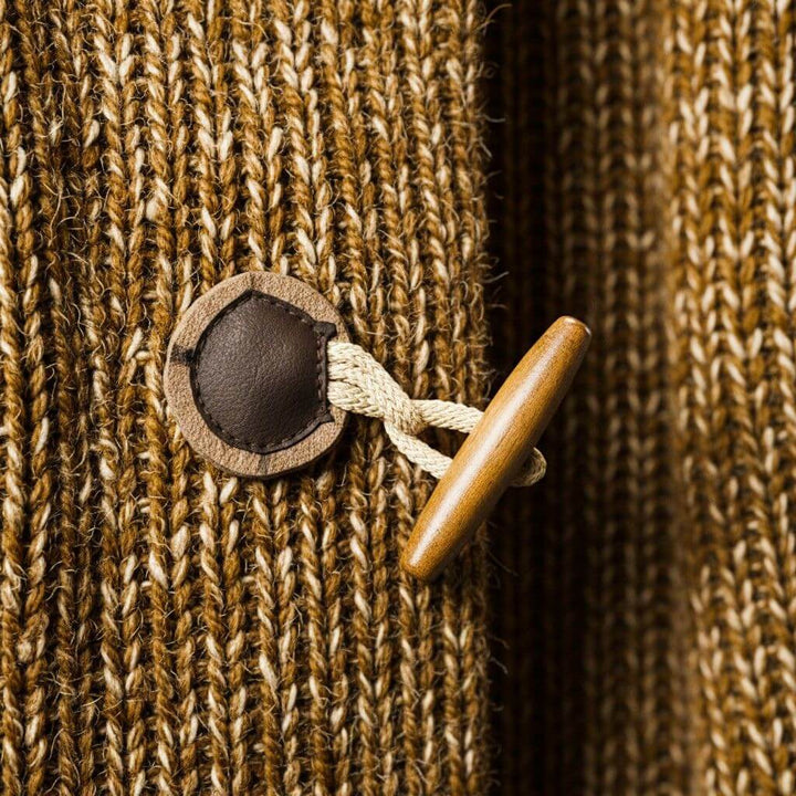 Men's Knitted Hooded Cardigan – Chunky Knit Duffle Cardigan
