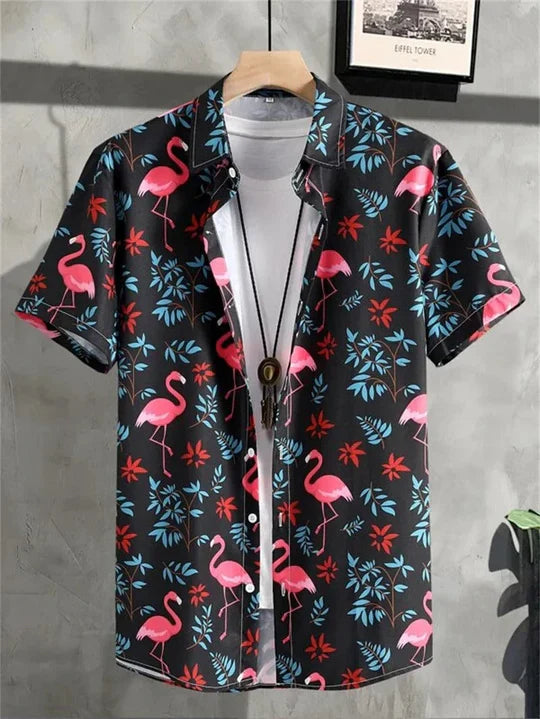 3D Flower Print Hawaiian Shirt Vibrant Style for Laid-Back Days
