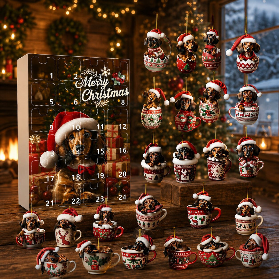 Dachshund Advent Calendar 2026 with 24 Festive Dachshund Designs
