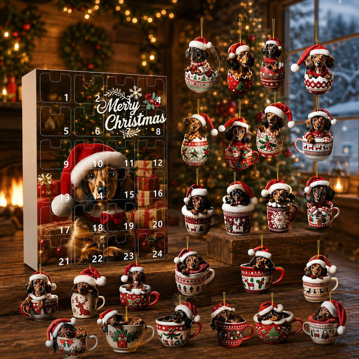 Dachshund Advent Calendar 2026 with 24 Festive Dachshund Designs
