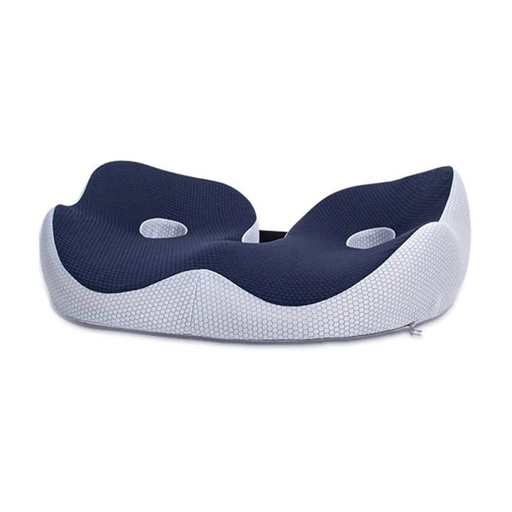 Desk Chair Seat Cushion with Orthopedic Memory Foam and Adjustable Strap