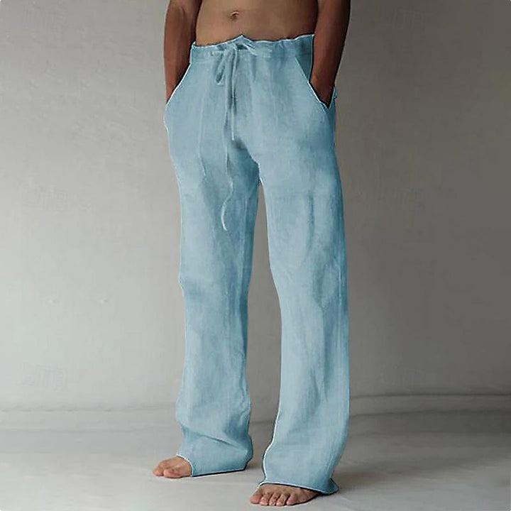 Casual Men's Wide-Cut Linen Pants for Summer – Elias