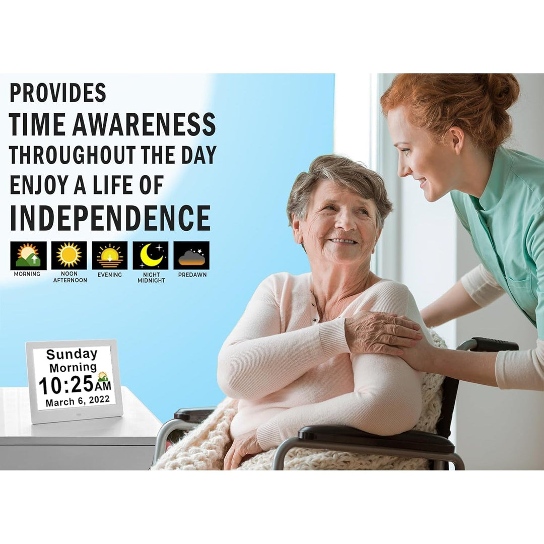 Digital Clock with Seconds and Large 10-Inch Display for Seniors with Calendar Day and Date