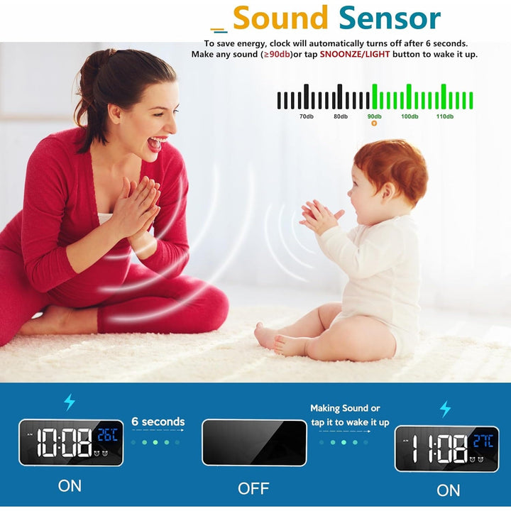 Digital Clock with Seconds and Large 10-Inch Display for Seniors with Calendar Day and Date