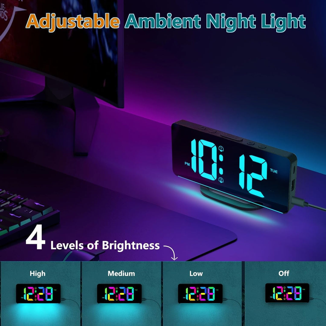 Digital Clock with Seconds and Large 10-Inch Display for Seniors with Calendar Day and Date