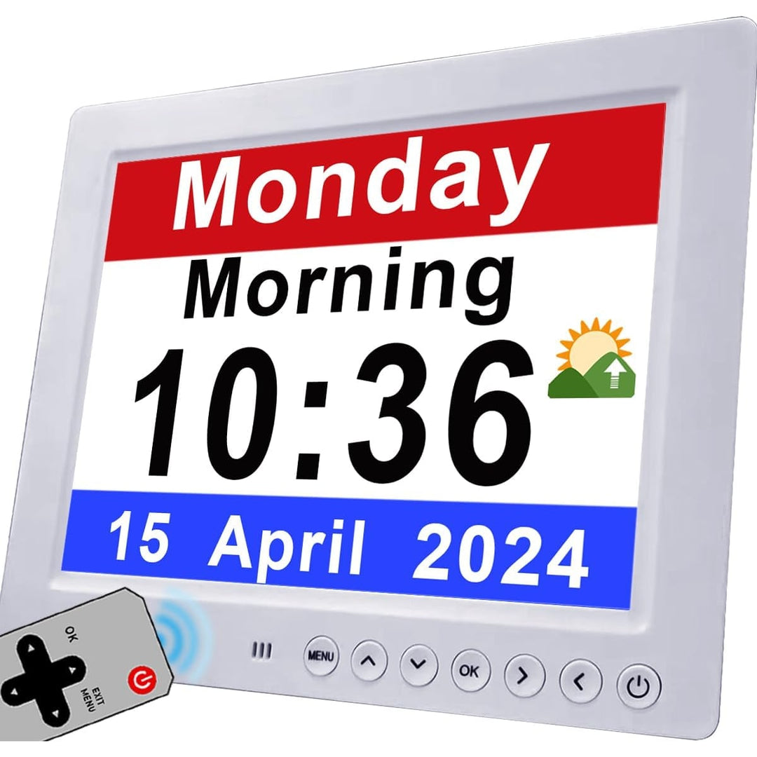 Digital Clock with Seconds and Large 10-Inch Display for Seniors with Calendar Day and Date