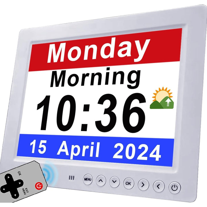 Digital Clock with Seconds and Large 10-Inch Display for Seniors with Calendar Day and Date
