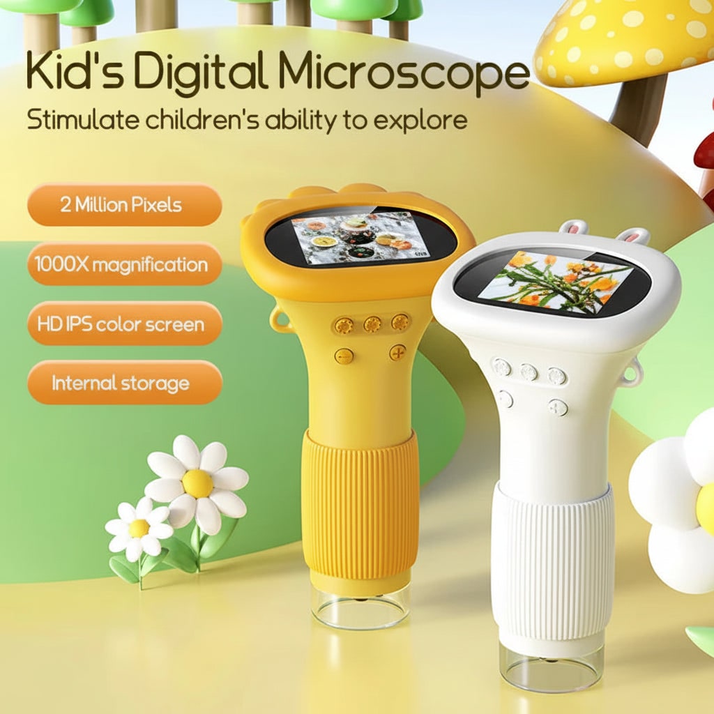 Digital Handheld Microscope with Lcd Screen and Portable Wand Design