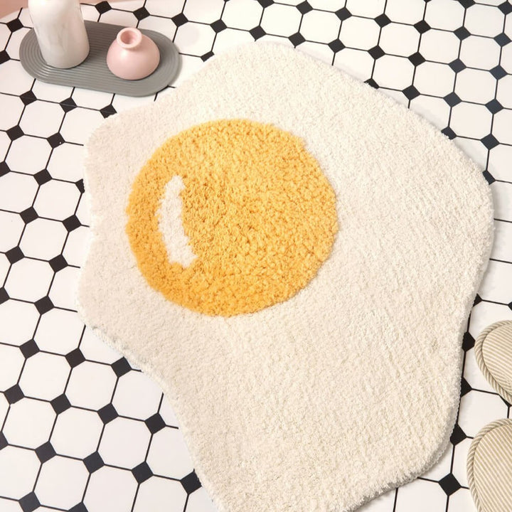 Fried Egg Shaggy Bath Mat