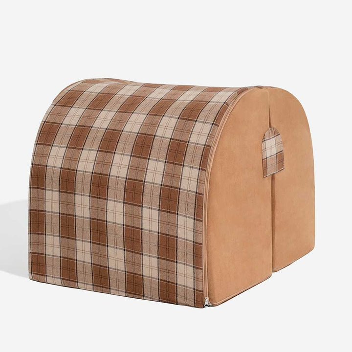 Classical Plaid House Dog Bed