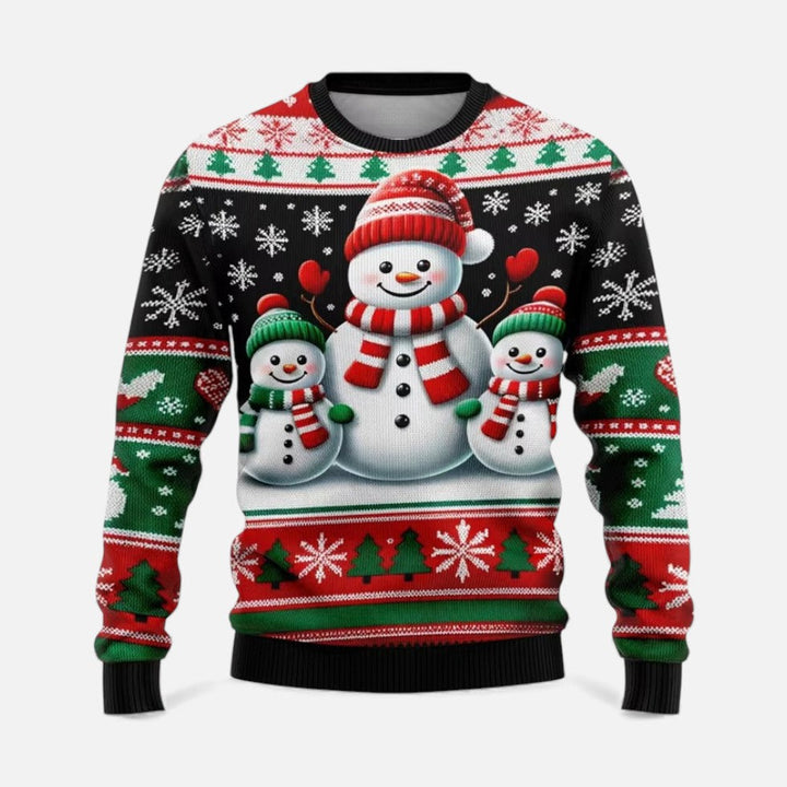 Men's Christmas Sweater with Winter Landscape Print