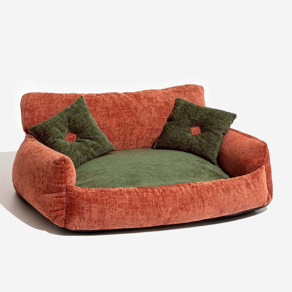Vintage Style Chenille Dog & Cat Sofa Bed