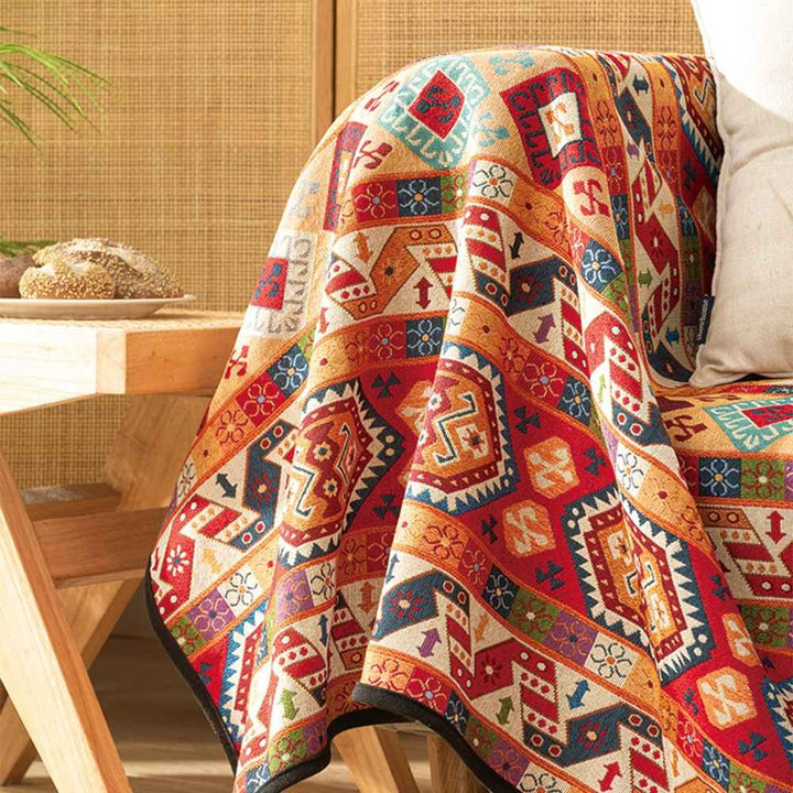 Moroccan Jacquard Throw Blanket Sofa and Bed Cover