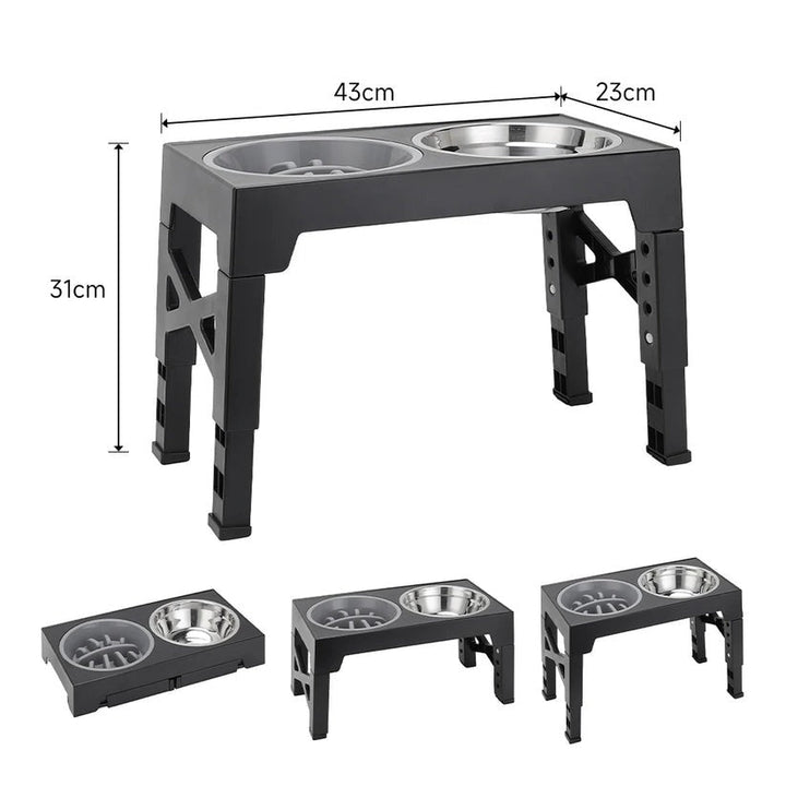 Adjustable Tilt & Stainless Steel & Slow-Feeding Bowls