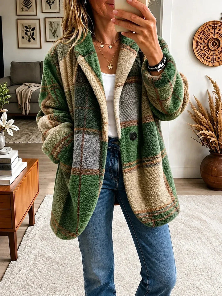 Cozy Multicolored Checked Coat