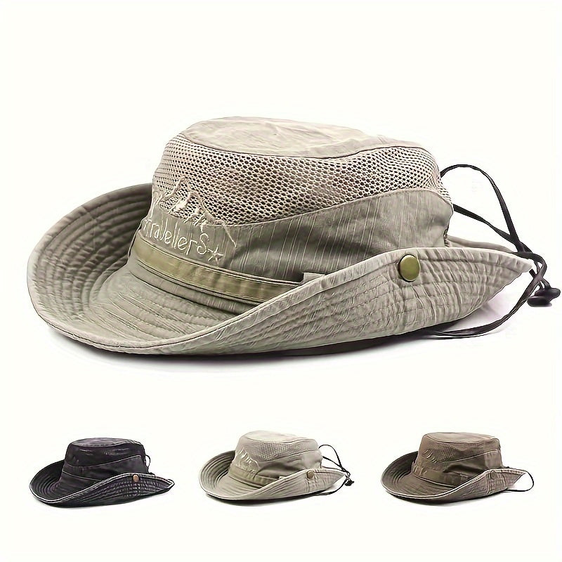 Breathable Outdoor Sun Hat with Cord - UV Protection and Comfort for All Seasons