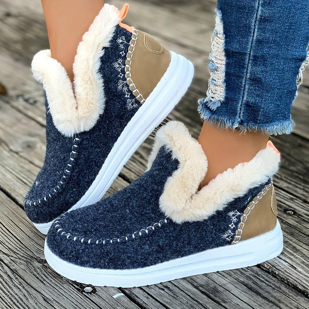 Women's Warm Slippers – Non-Slip, Plush Lining for Home and Winter Use
