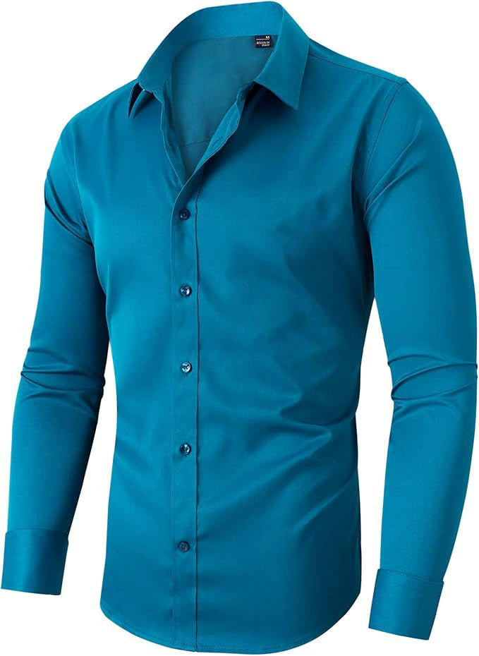 Men's Stretch Dress Shirt, Non-Iron, for Work and Casual Wear